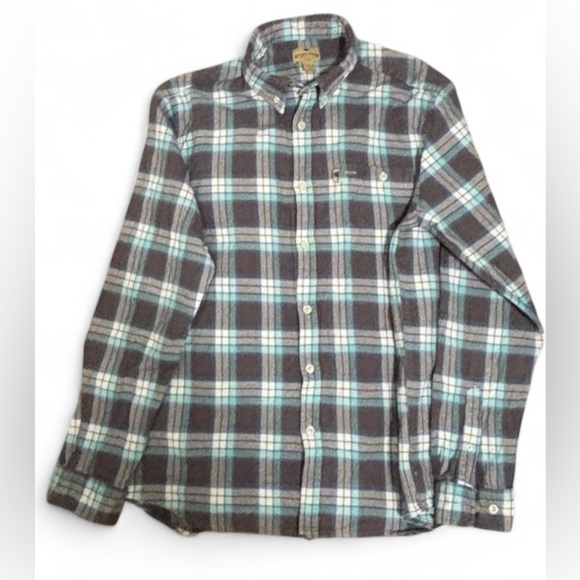 Plaid Flannel Button-Down Shirt Men Sz L Grunge SKU 23 - Picture 1 of 11